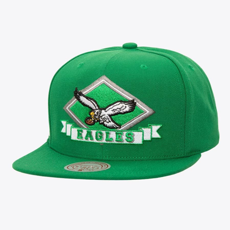 bejsbolka-mitchell-ness-kelly-green-philadelphia-eagles-diamonds-up-snapback-hat