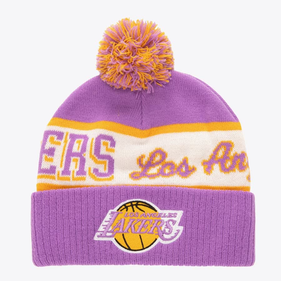 shapka-mitchell-ness-purple-los-angeles-lakers-hardwood-classics-block-sweep-cuffed-knit-hat-with-pom