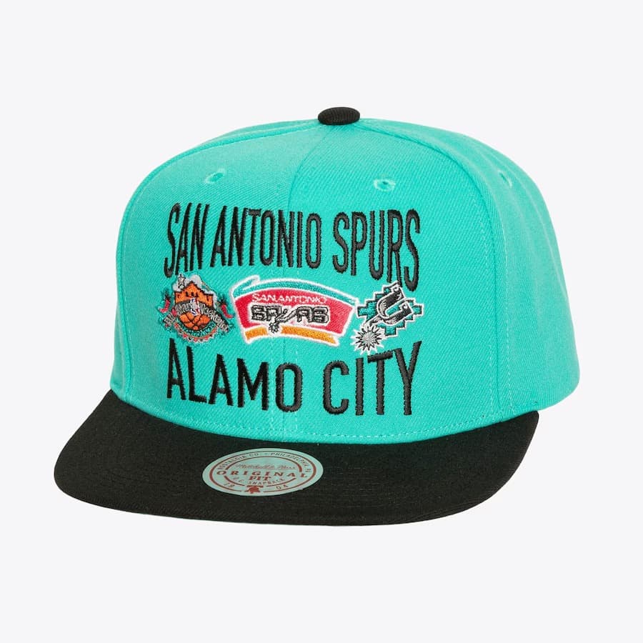 bejsbolka-mitchell-ness-turquoise-san-antonio-spurs-hardwood-classics-city-love-snapback-hat