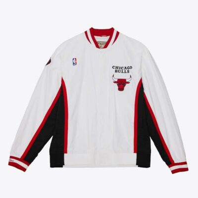 Mitchell & Ness White Chicago Bulls 1998-99 Authentic Full-Snap Warm-Up Jacket