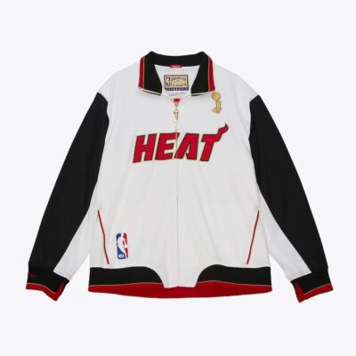 Mitchell & Ness White Miami Heat 2012 Finals Champion Authentic Full-Zip Jacket