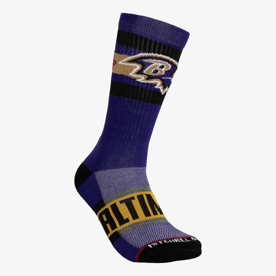 sportivnye-noski-mitchell-ness-baltimore-ravens-hail-mary-crew-socks