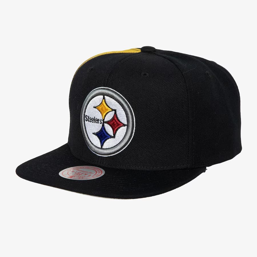 bejsbolka-mitchell-ness-black-pittsburgh-steelers-tapestry-snapback-hat