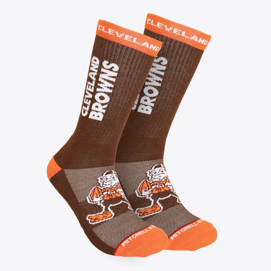 sportivnye-noski-mitchell-ness-brown-cleveland-browns-kick-off-crew-socks