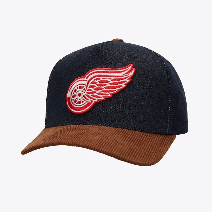 bejsbolka-mitchell-ness-denim-brown-detroit-red-wings-corduroy-d-stressed-pro-snapback-hat