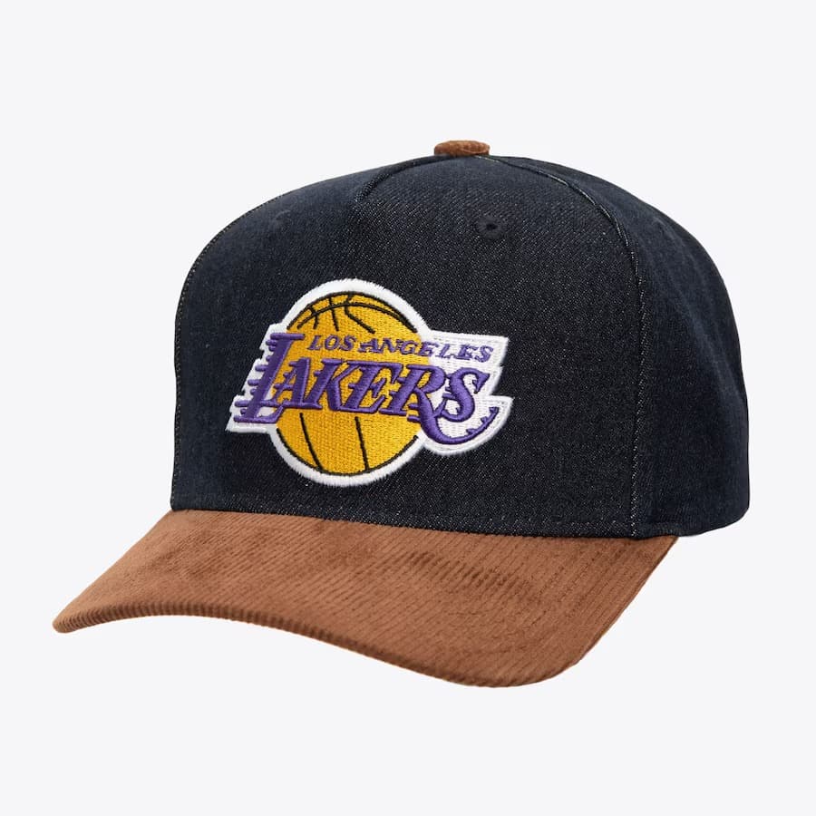 bejsbolka-mitchell-ness-denim-brown-los-angeles-lakers-corduroy-d-stressed-pro-snapback-hat