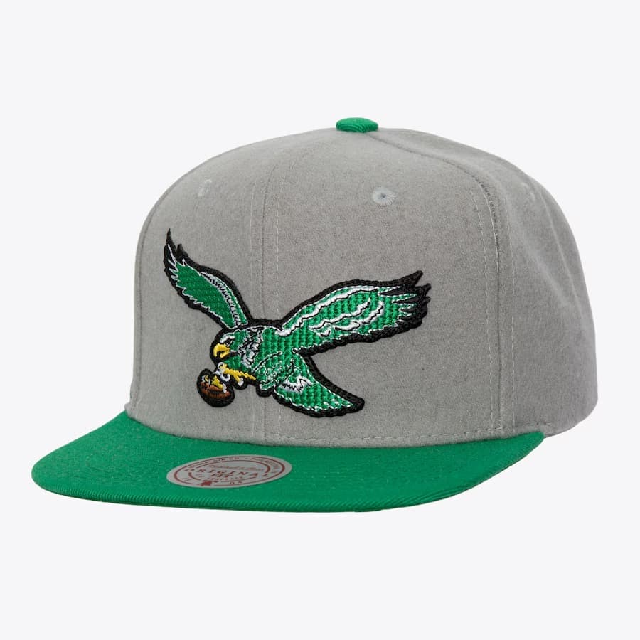 bejsbolka-mitchell-ness-gray-philadelphia-eagles-melt-stitch-snapback-hat