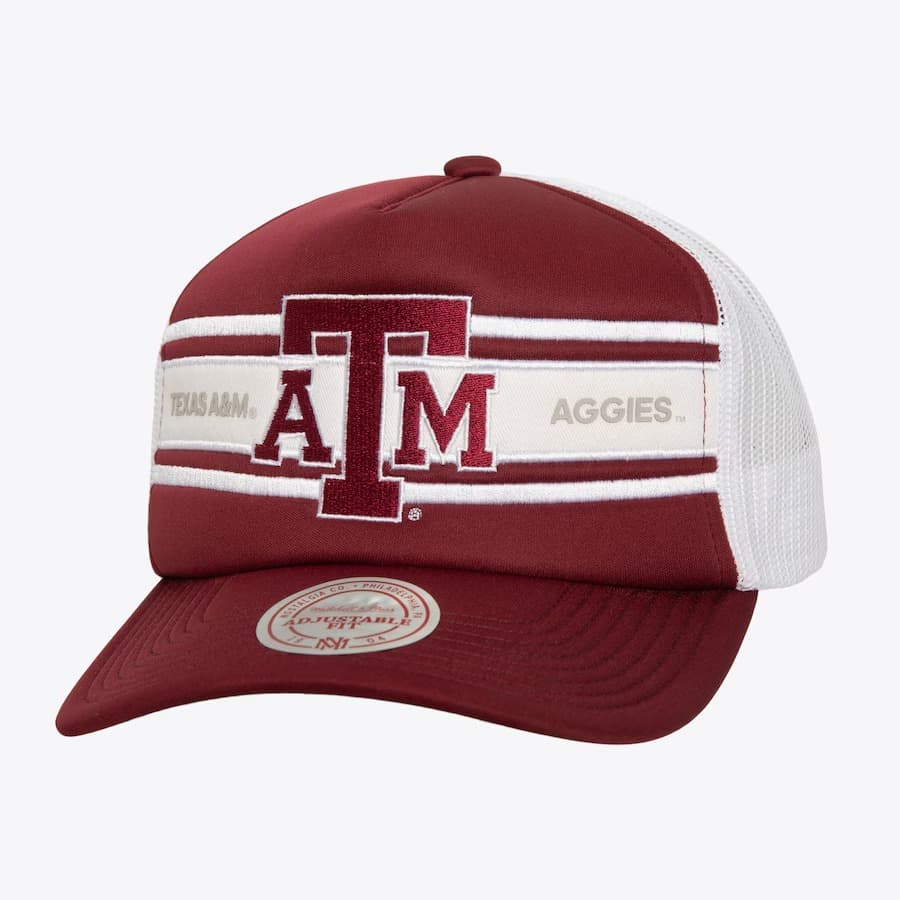 bejsbolka-mitchell-ness-maroon-texas-a-m-aggies-sideline-trucker-snapback-hat