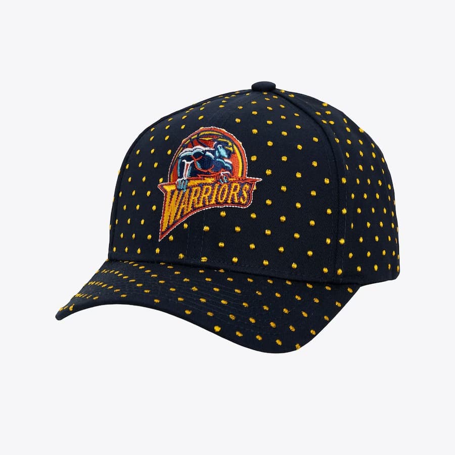 bejsbolka-mitchell-ness-navy-golden-state-warriors-polka-polka-pro-adjustable-hat