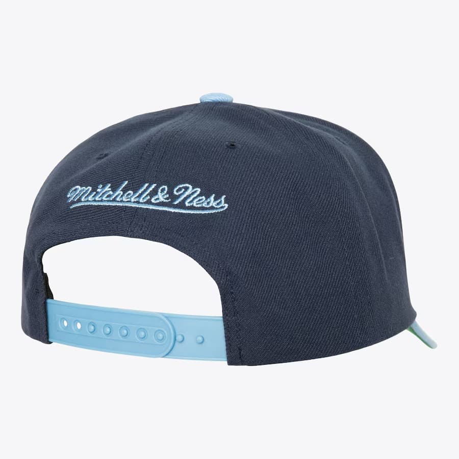 Бейсболка Mitchell & Ness Navy North Carolina Tar Heels Boom Text Pro Vintage Snapback Hat