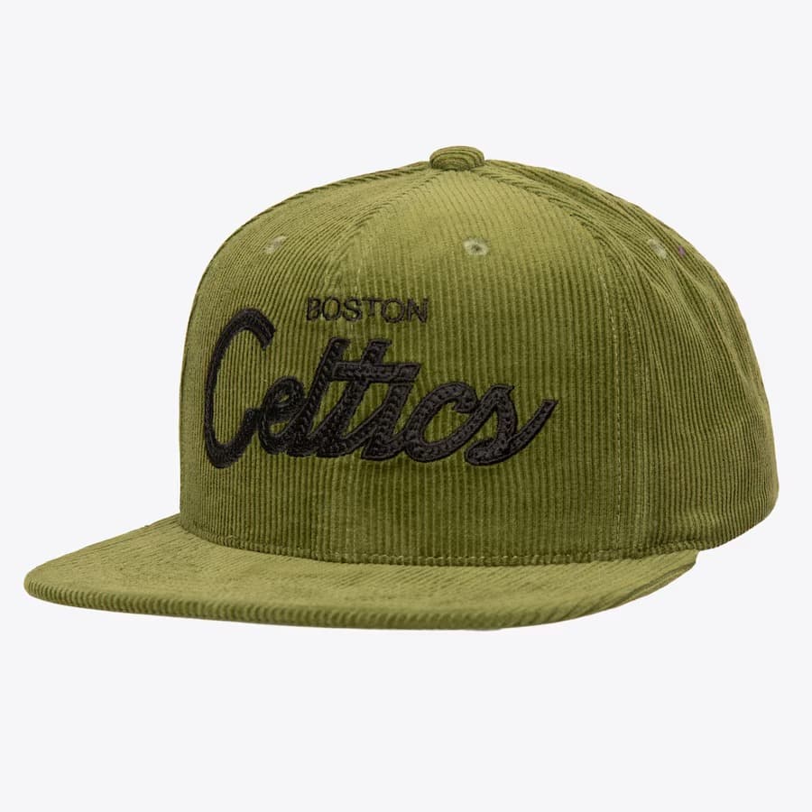 bejsbolka-mitchell-ness-olive-boston-celtics-corduroy-snapback-hat