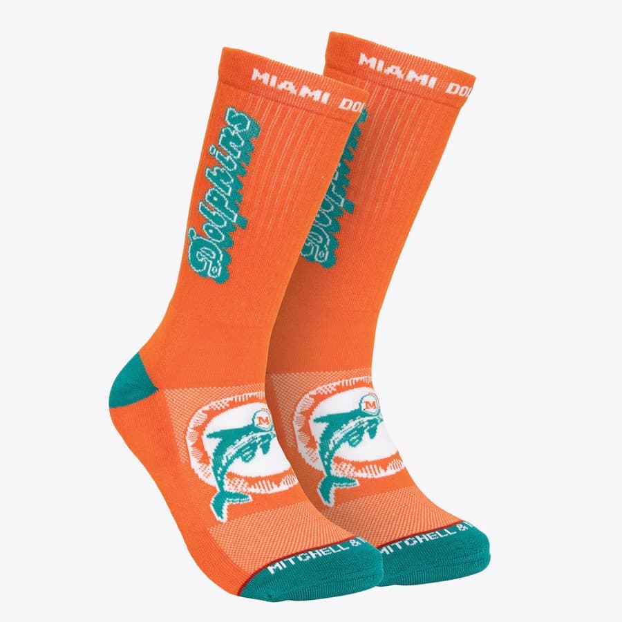 sportivnye-noski-mitchell-ness-orange-miami-dolphins-kick-off-crew-socks