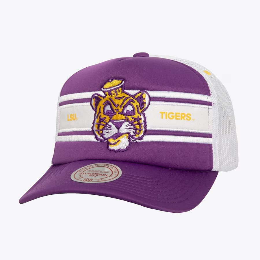 bejsbolka-mitchell-ness-purple-lsu-tigers-sideline-trucker-vintage-snapback-hat