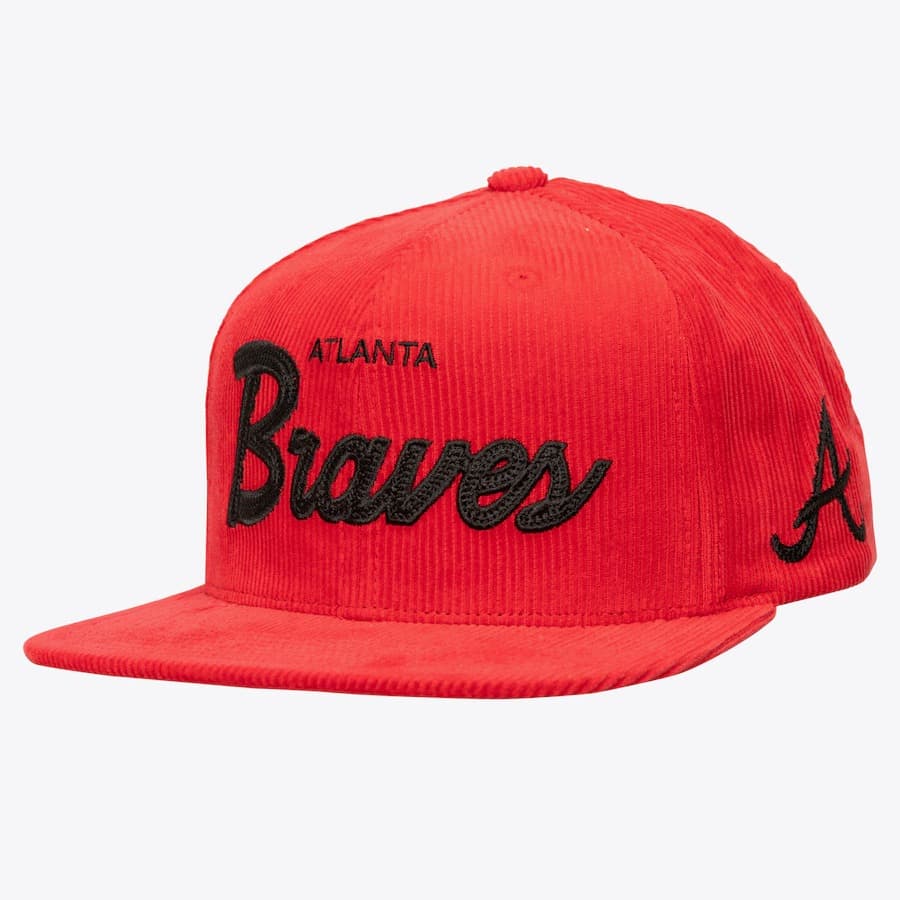 bejsbolka-mitchell-ness-red-atlanta-braves-corduroy-snapback-hat