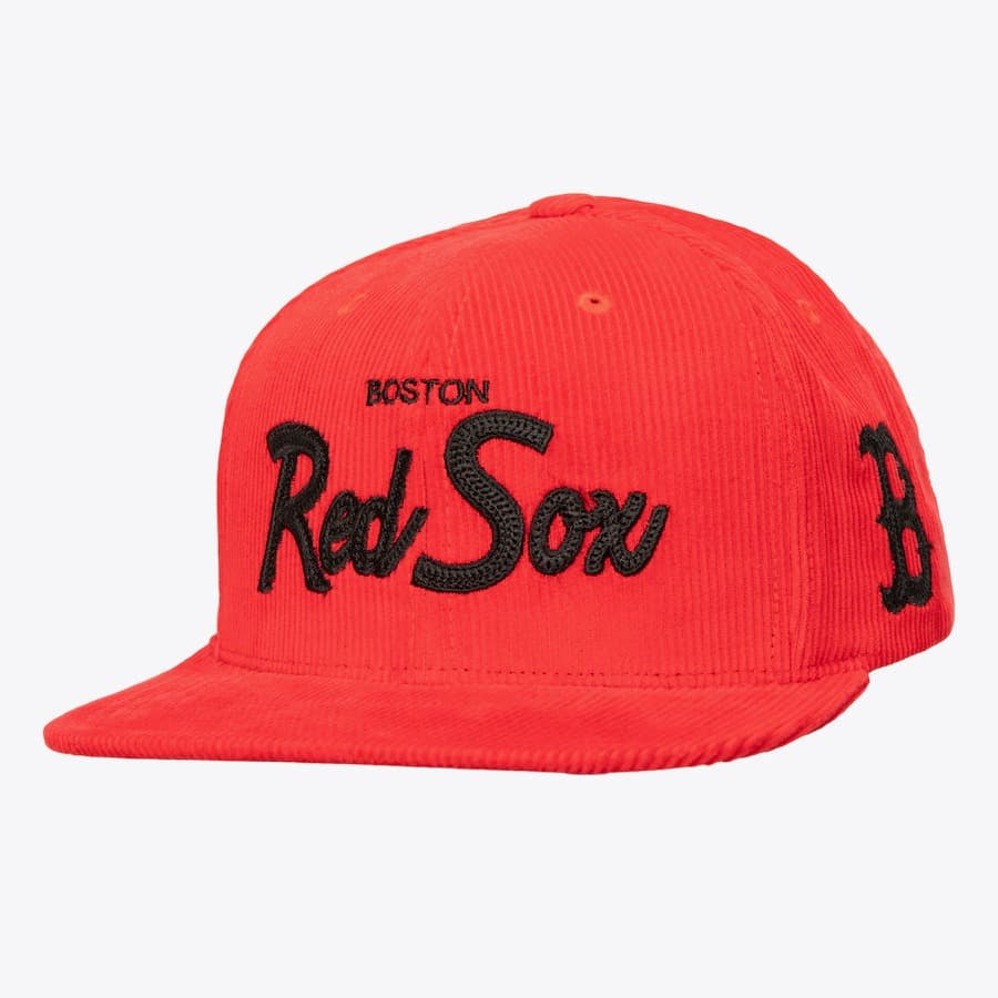 bejsbolka-mitchell-ness-red-boston-red-sox-corduroy-snapback-hat