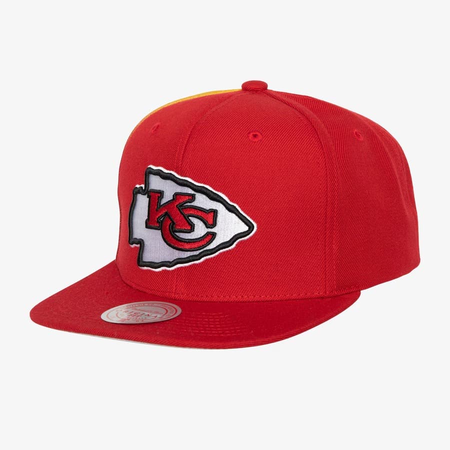 bejsbolka-mitchell-ness-red-kansas-city-chiefs-tapestry-snapback-hat