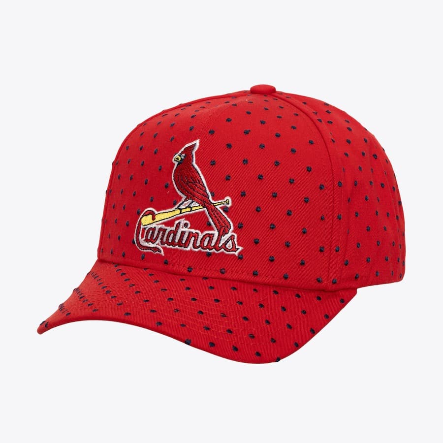 bejsbolka-mitchell-ness-red-st-louis-cardinals-polka-polka-pro-adjustable-hat