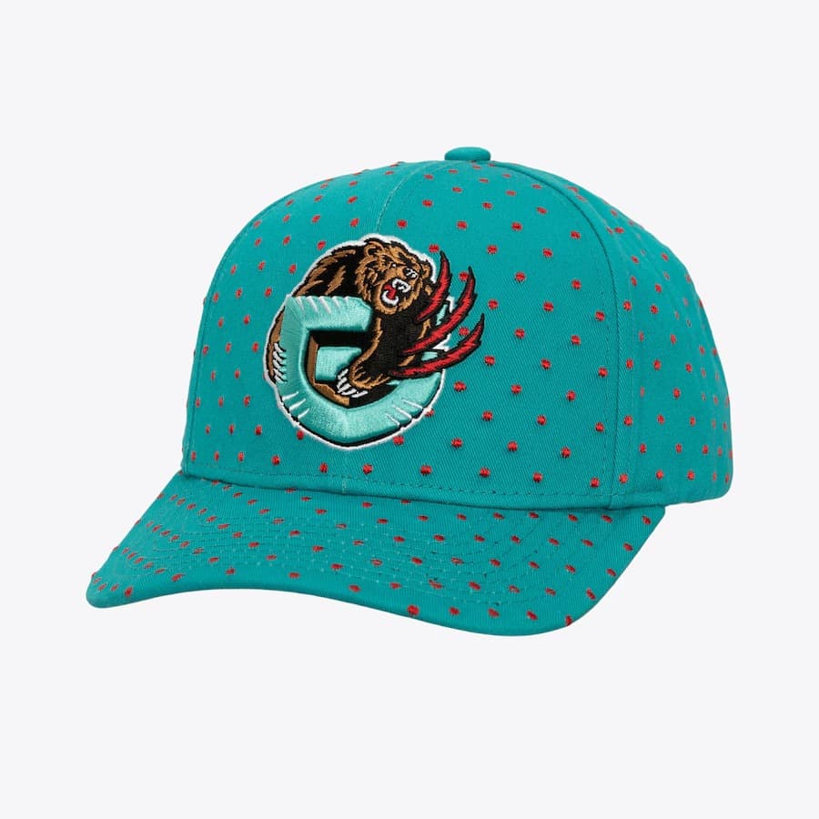 bejsbolka-mitchell-ness-teal-vancouver-grizzlies-polka-polka-pro-adjustable-hat