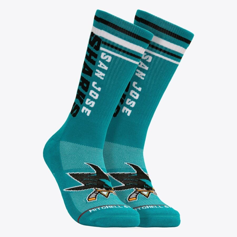 sportivnye-noski-mitchell-ness-teal-san-jose-sharks-power-play-crew-socks