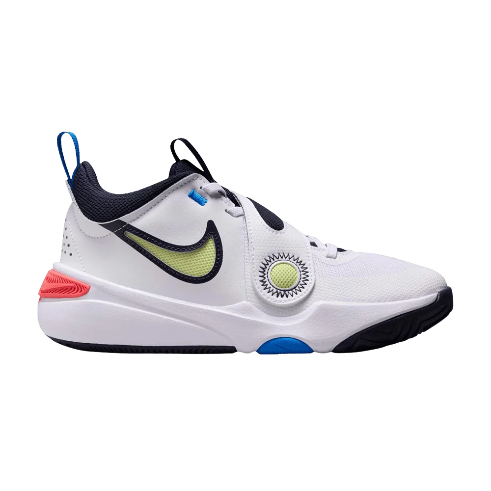 Кроссовки Nike Team Hustle D11 GS 'White Photo Blue Light Lemon Twist'