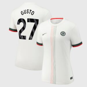 Светло-экрю (off-white) с зелёными и красными тонкими полосками и отделкой