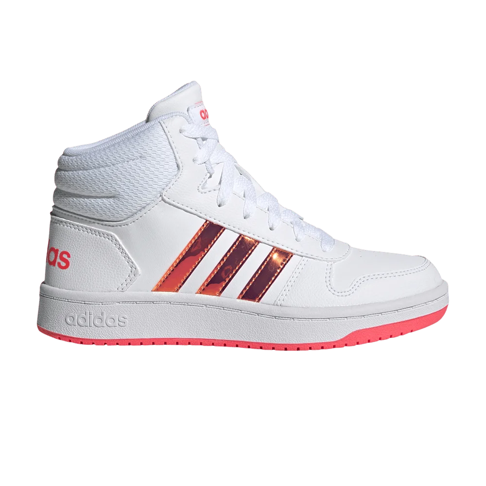 Кроссовки Adidas Hoops 2.0 Mid J 'White Signal Pink'