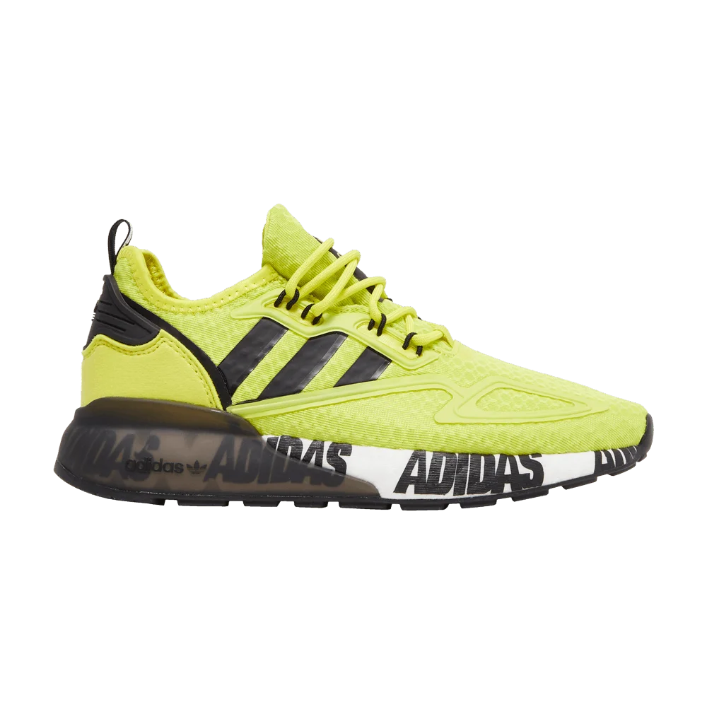 Кроссовки Adidas ZX 2K Boost J 'Bold Logo Graphic - Acid Yellow'