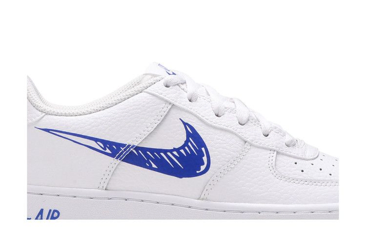 Кроссовки Nike Air Force 1 Low GS 'Doodle Swoosh - White Racer Blue'