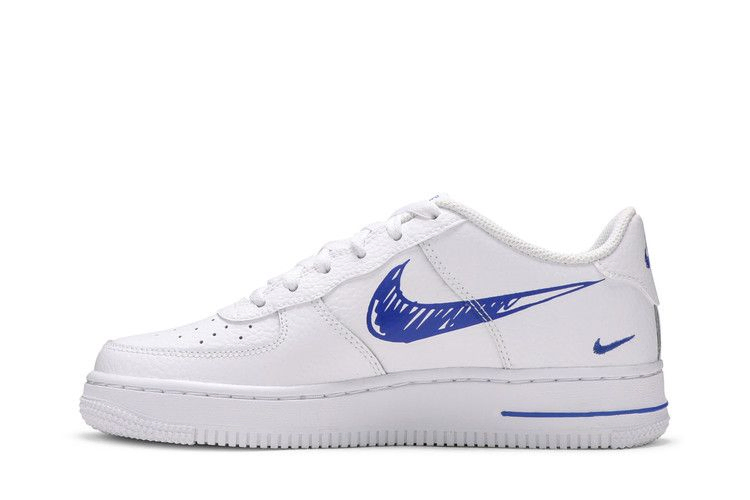 Кроссовки Nike Air Force 1 Low GS 'Doodle Swoosh - White Racer Blue'