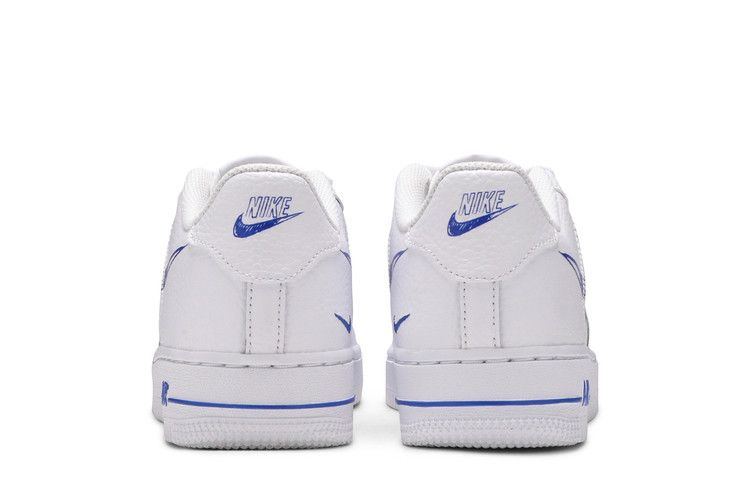 Кроссовки Nike Air Force 1 Low GS 'Doodle Swoosh - White Racer Blue'