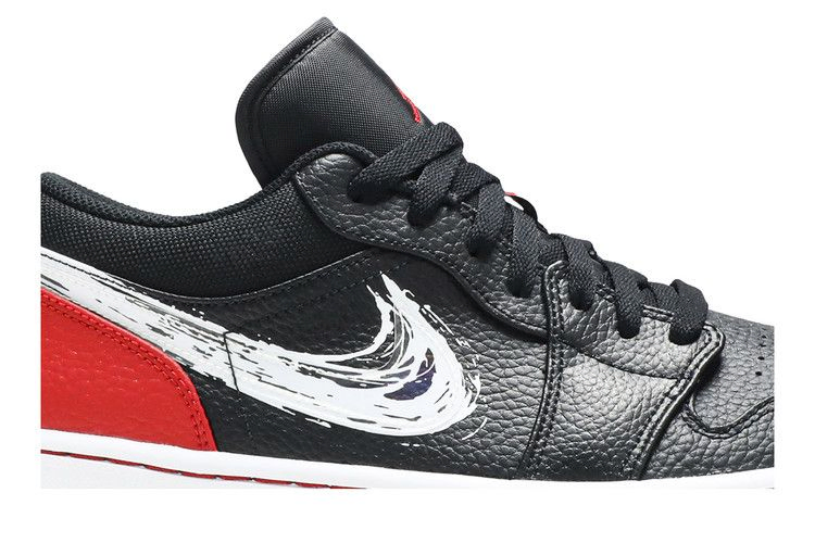 Кроссовки Air Jordan 1 Low 'Brushstroke Swoosh - Black Red'