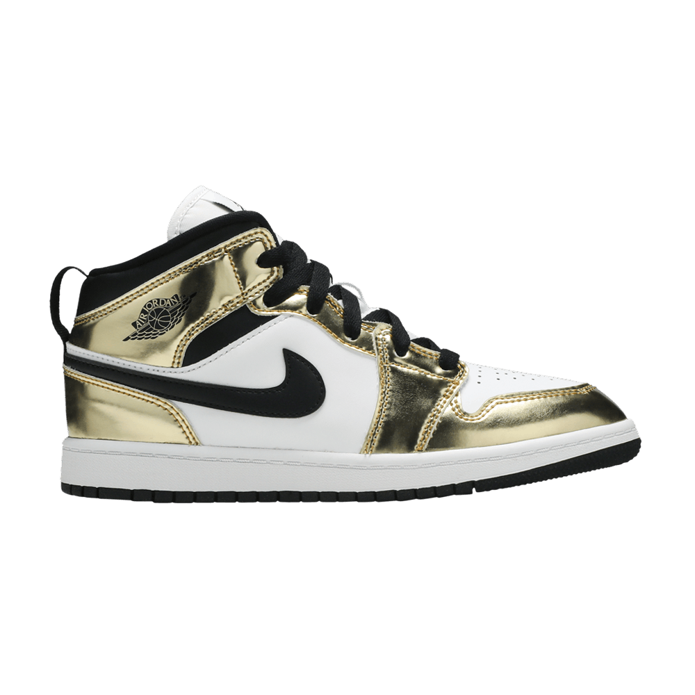 Кроссовки Air Jordan 1 Mid SE PS 'Metallic Gold'