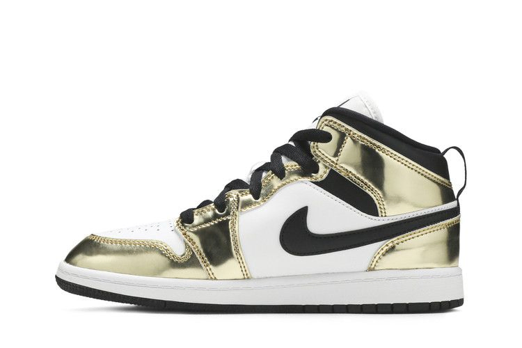 Кроссовки Air Jordan 1 Mid SE PS 'Metallic Gold'