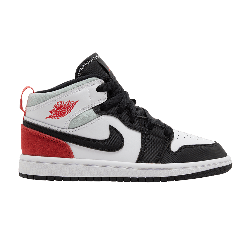 Кроссовки Air Jordan 1 Mid SE PS 'Red Black Toe'