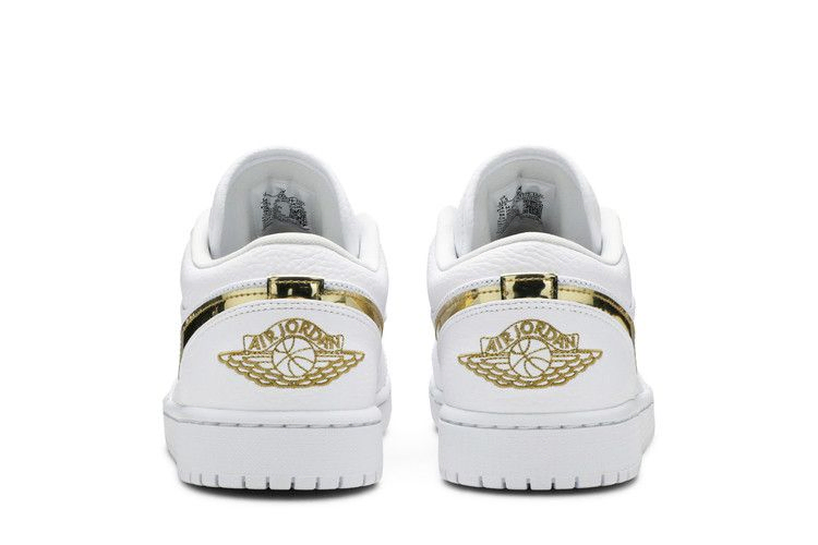 Кроссовки Wmns Air Jordan 1 Retro Low 'White Metallic Gold'