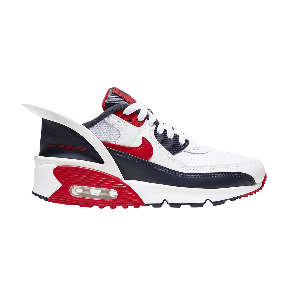 Кроссовки Nike Air Max 90 FlyEase GS 'White University Red'