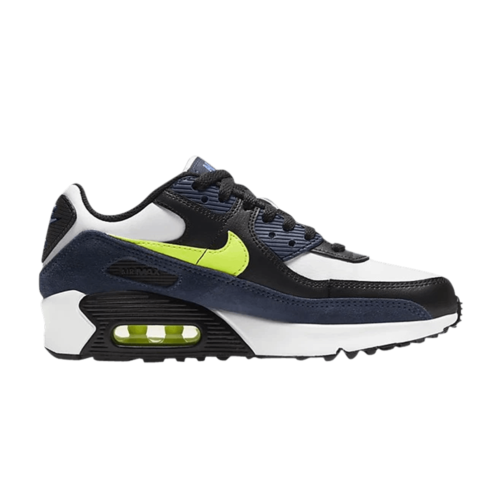 Кроссовки Nike Air Max 90 Leather GS 'Midnight Navy Volt'
