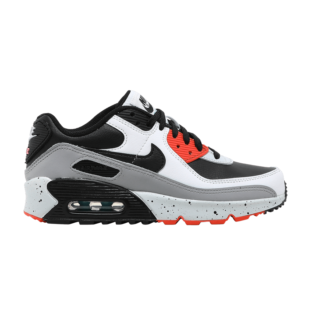 Кроссовки Nike Air Max 90 Leather GS 'White Turf Orange Speckled'