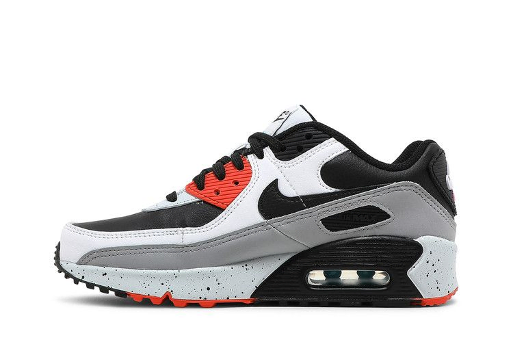 Кроссовки Nike Air Max 90 Leather GS 'White Turf Orange Speckled'