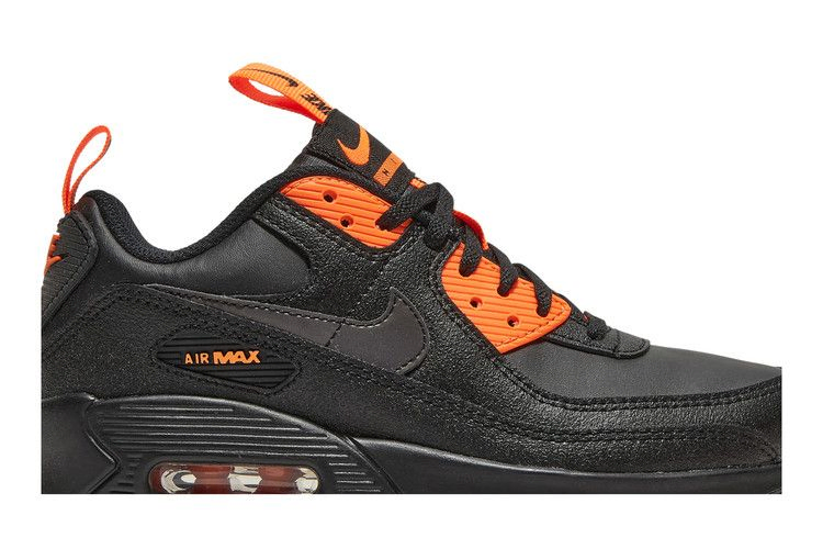 Кроссовки Nike Air Max 90 SE GS 'Black Total Orange'