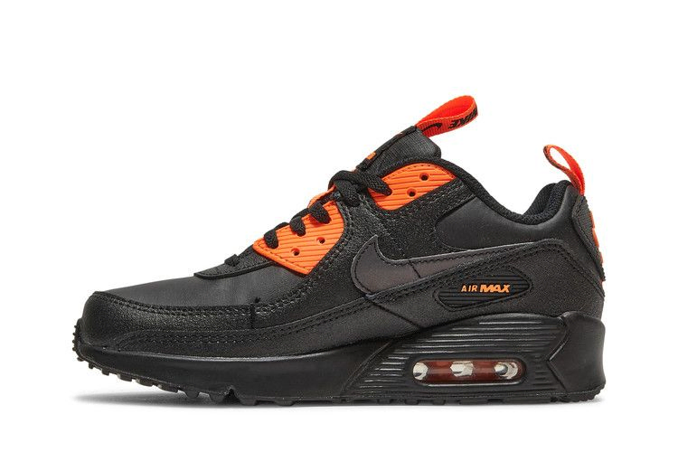 Кроссовки Nike Air Max 90 SE GS 'Black Total Orange'