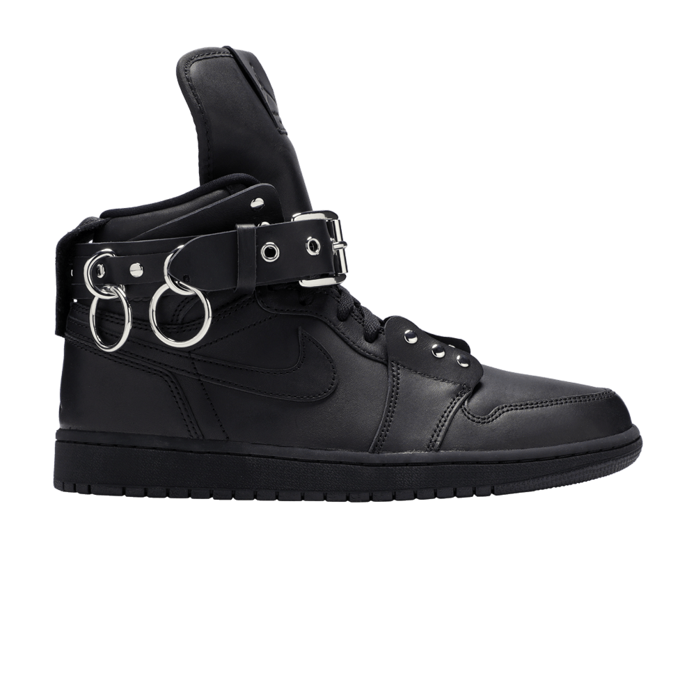 Кроссовки Comme des Garçons x Air Jordan 1 Retro Strap High 'Black'