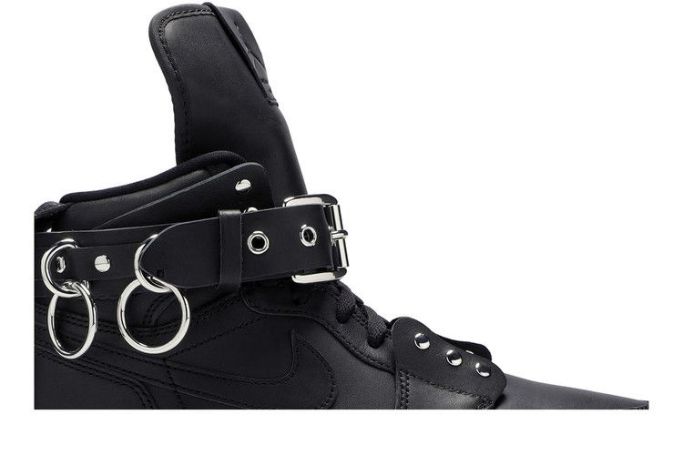 Кроссовки Comme des Garçons x Air Jordan 1 Retro Strap High 'Black'
