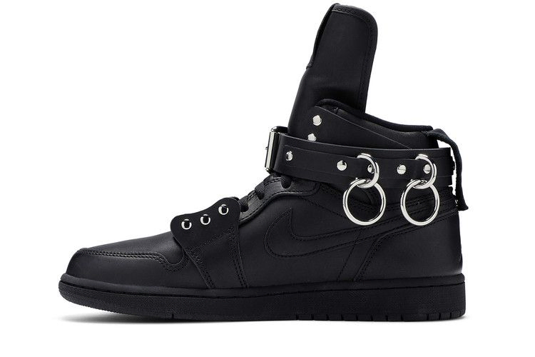 Кроссовки Comme des Garçons x Air Jordan 1 Retro Strap High 'Black'