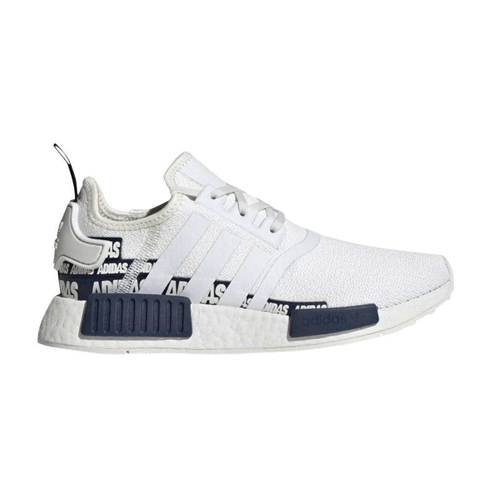 Кроссовки adidas NMD_R1 J 'Wordmark Heel Stripe - Crystal White Navy'