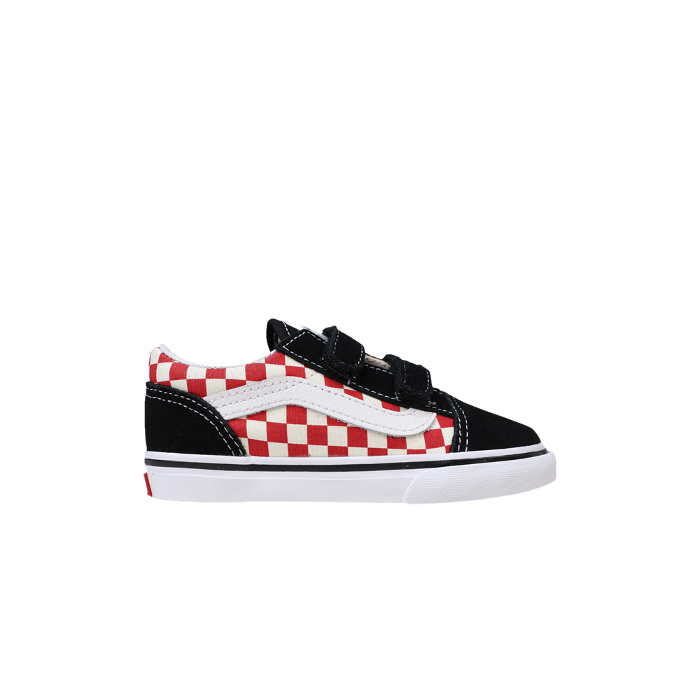 Кроссовки Vans Old Skool V Toddler 'Checkerboard - Black Red'