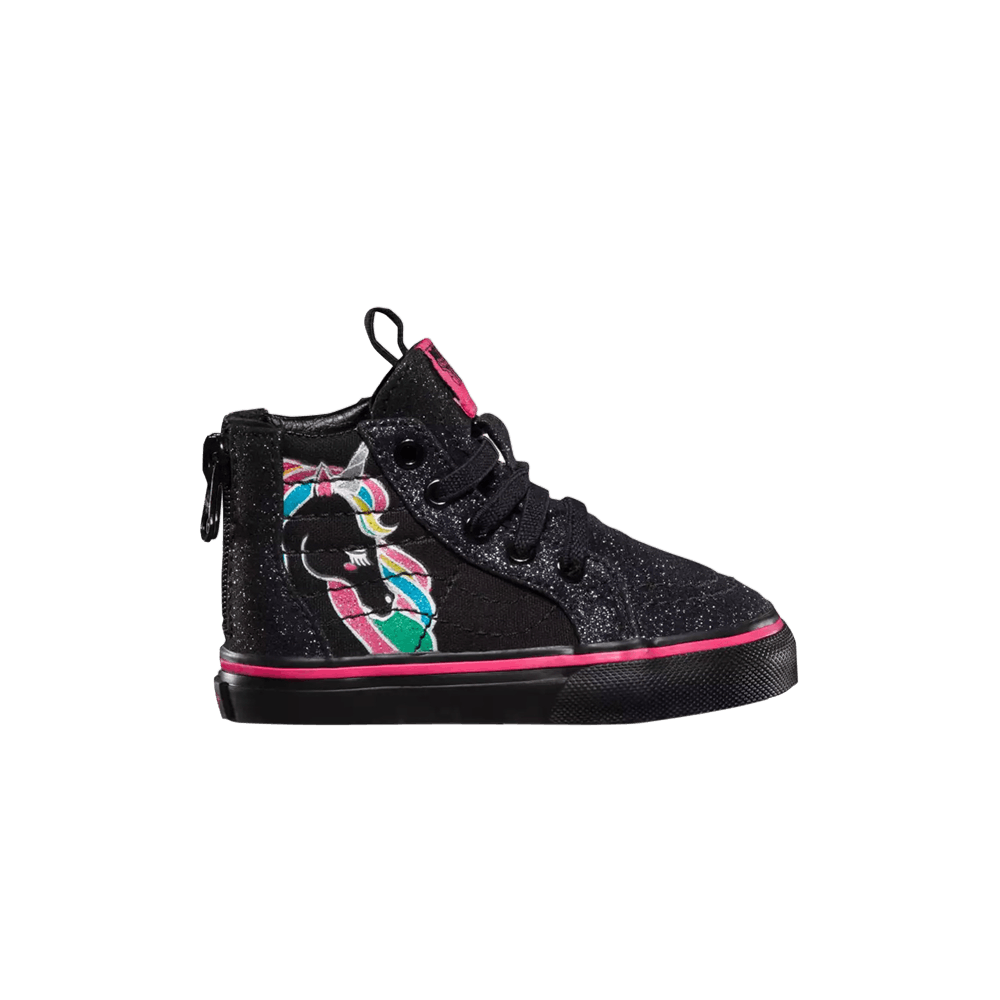 Кроссовки Vans Sk8-Hi Zip Toddler 'Unicorn - Black Glitter'