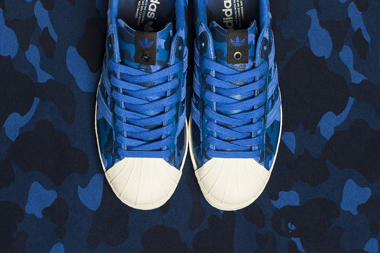 Кроссовки adidas A Bathing Ape x Undeafeated x Superstar 80s 'Blue Camo'