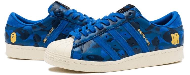 Кроссовки adidas A Bathing Ape x Undeafeated x Superstar 80s 'Blue Camo'