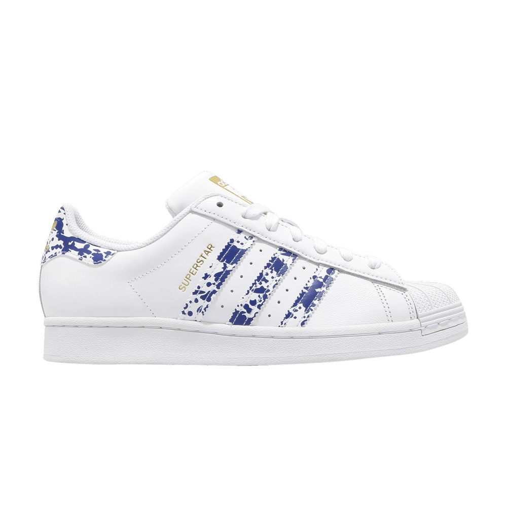 Кроссовки adidas Superstar 'White Blue Splatter'